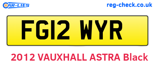 FG12WYR are the vehicle registration plates.