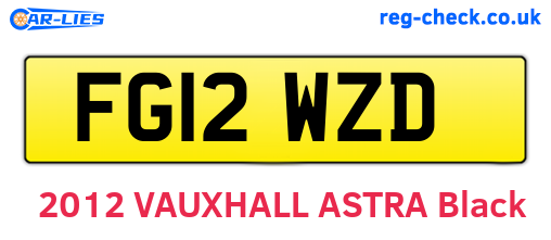 FG12WZD are the vehicle registration plates.