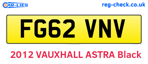 FG62VNV are the vehicle registration plates.