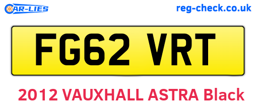 FG62VRT are the vehicle registration plates.