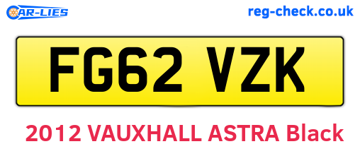 FG62VZK are the vehicle registration plates.