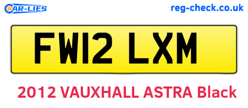 FW12LXM are the vehicle registration plates.