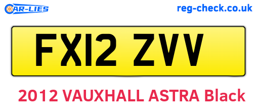 FX12ZVV are the vehicle registration plates.