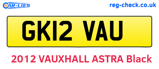 GK12VAU are the vehicle registration plates.