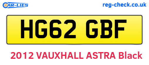 HG62GBF are the vehicle registration plates.