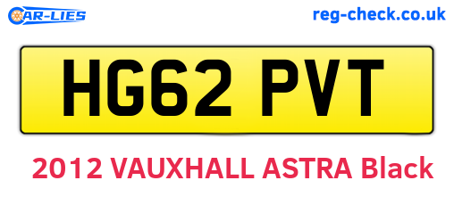 HG62PVT are the vehicle registration plates.