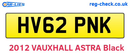 HV62PNK are the vehicle registration plates.