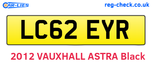 LC62EYR are the vehicle registration plates.