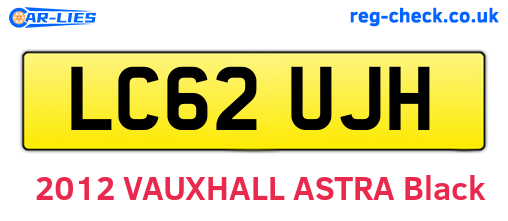 LC62UJH are the vehicle registration plates.