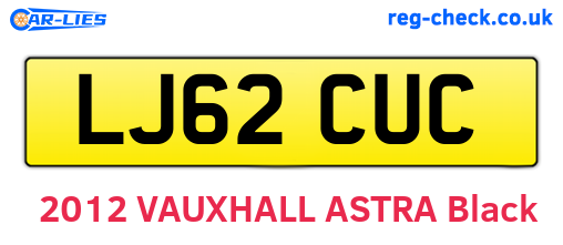 LJ62CUC are the vehicle registration plates.