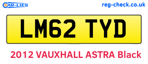 LM62TYD are the vehicle registration plates.