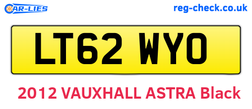 LT62WYO are the vehicle registration plates.