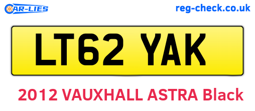 LT62YAK are the vehicle registration plates.