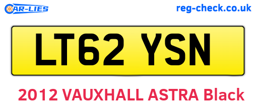 LT62YSN are the vehicle registration plates.