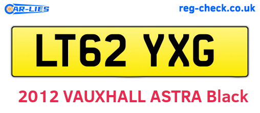 LT62YXG are the vehicle registration plates.