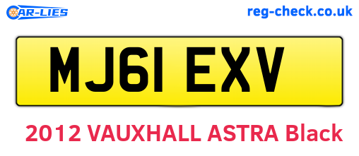 MJ61EXV are the vehicle registration plates.