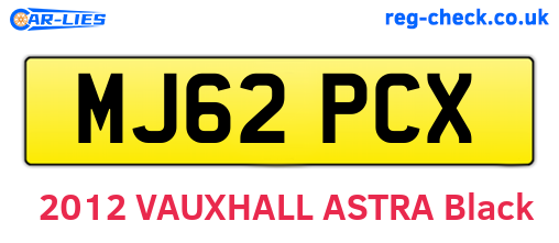 MJ62PCX are the vehicle registration plates.