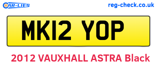 MK12YOP are the vehicle registration plates.