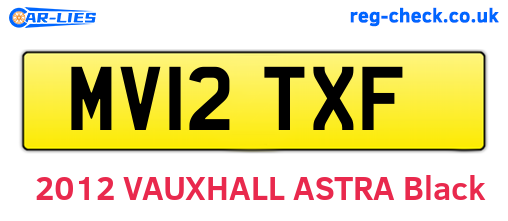 MV12TXF are the vehicle registration plates.