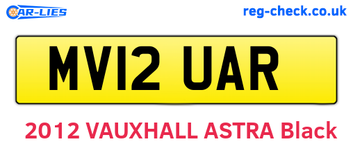 MV12UAR are the vehicle registration plates.