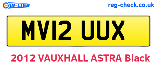 MV12UUX are the vehicle registration plates.