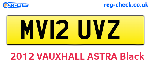 MV12UVZ are the vehicle registration plates.