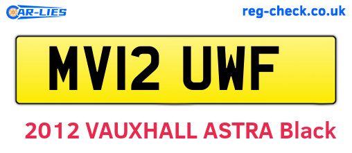 MV12UWF are the vehicle registration plates.