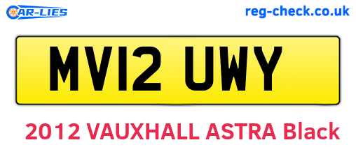 MV12UWY are the vehicle registration plates.