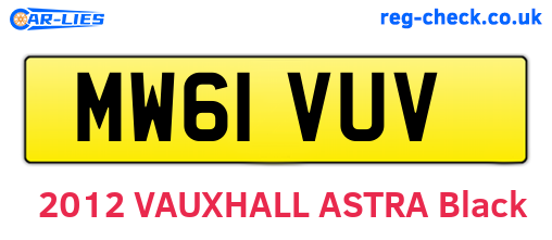 MW61VUV are the vehicle registration plates.