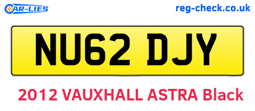 NU62DJY are the vehicle registration plates.