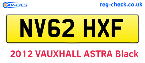 NV62HXF are the vehicle registration plates.