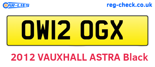 OW12OGX are the vehicle registration plates.