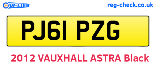 PJ61PZG are the vehicle registration plates.