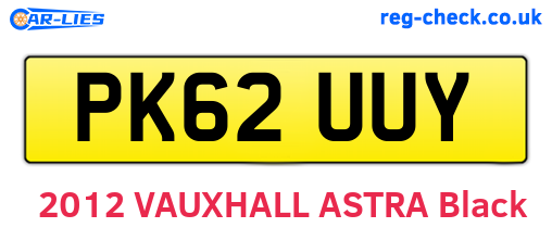 PK62UUY are the vehicle registration plates.