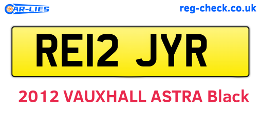 RE12JYR are the vehicle registration plates.