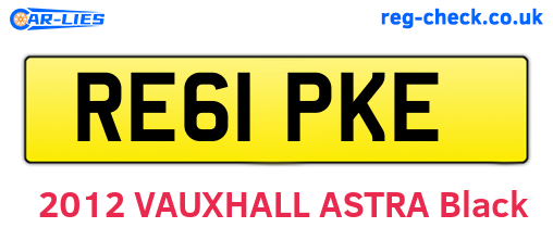 RE61PKE are the vehicle registration plates.