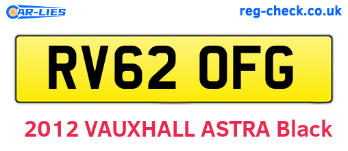 RV62OFG are the vehicle registration plates.