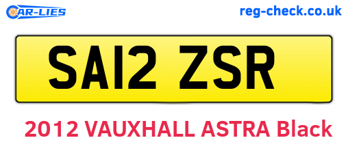 SA12ZSR are the vehicle registration plates.