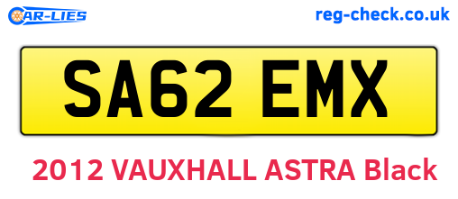 SA62EMX are the vehicle registration plates.