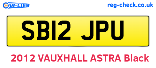 SB12JPU are the vehicle registration plates.
