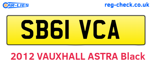 SB61VCA are the vehicle registration plates.