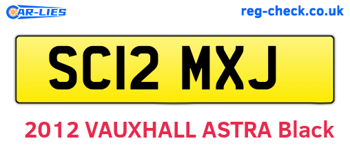 SC12MXJ are the vehicle registration plates.