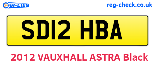 SD12HBA are the vehicle registration plates.