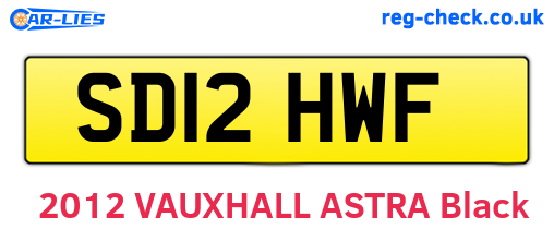SD12HWF are the vehicle registration plates.
