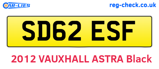 SD62ESF are the vehicle registration plates.