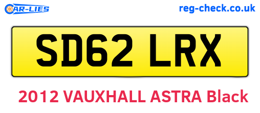 SD62LRX are the vehicle registration plates.