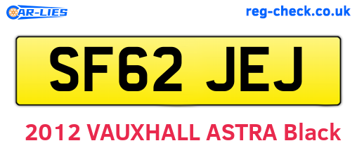 SF62JEJ are the vehicle registration plates.