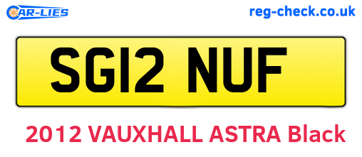 SG12NUF are the vehicle registration plates.