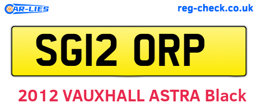 SG12ORP are the vehicle registration plates.