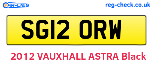 SG12ORW are the vehicle registration plates.